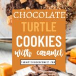 chocolate turtle cookies photo collage
